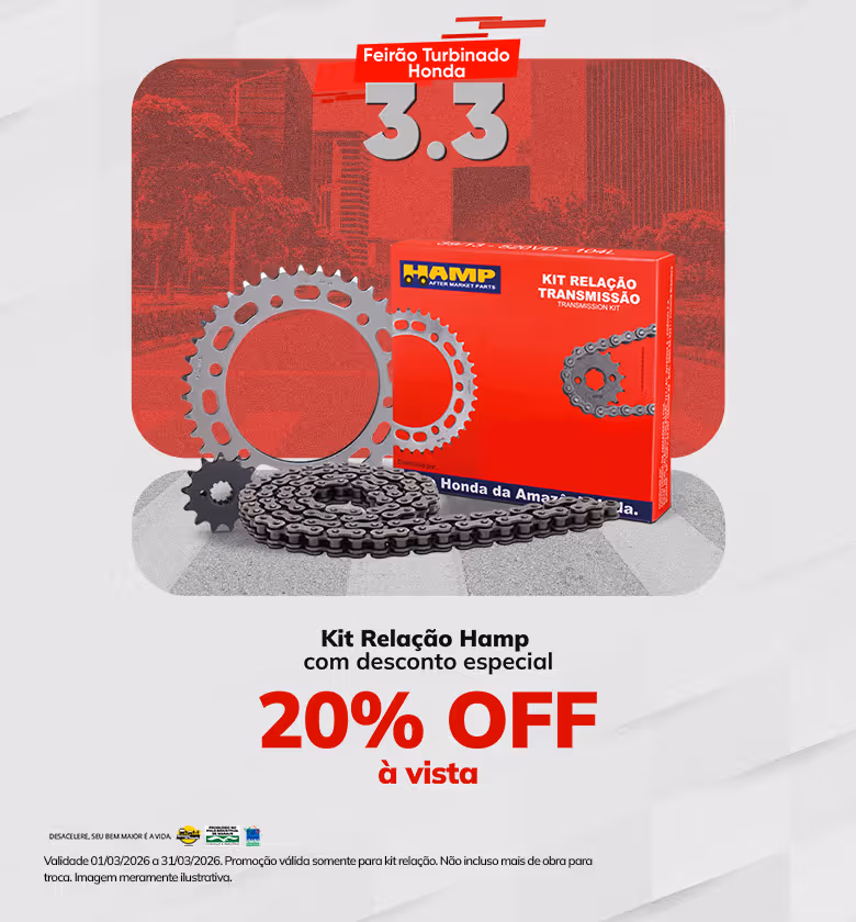 Banner Março 2026 Luc Sul Motos Honda Serviços e Produtos, Kit Relação Hamp Promoção
