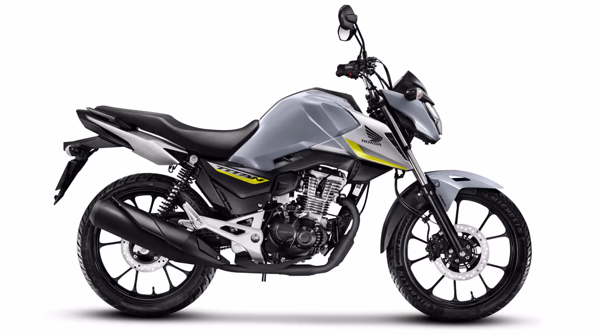 CG 160 Titan cinza vista lateral direita