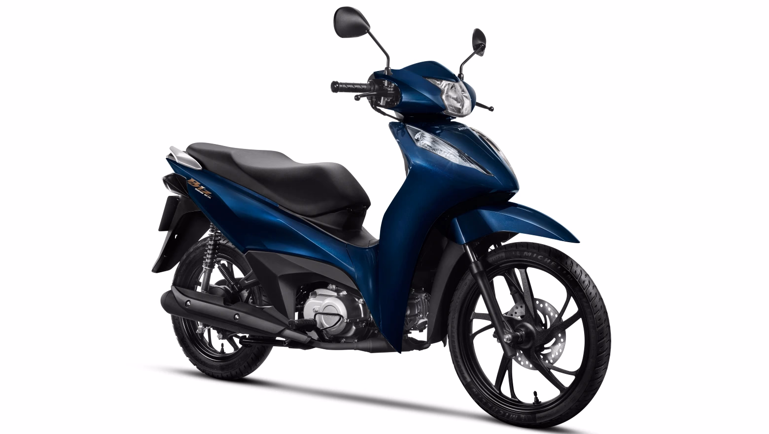 Moto Honda Biz 125 City Galeria De Fotos Diagonal Dianteira Direita Azul Completa - 5 de 12